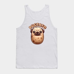 Funny Adorable Pugtato - Cute Pug dog Potato Pun Design. Pug lover gift. Tank Top